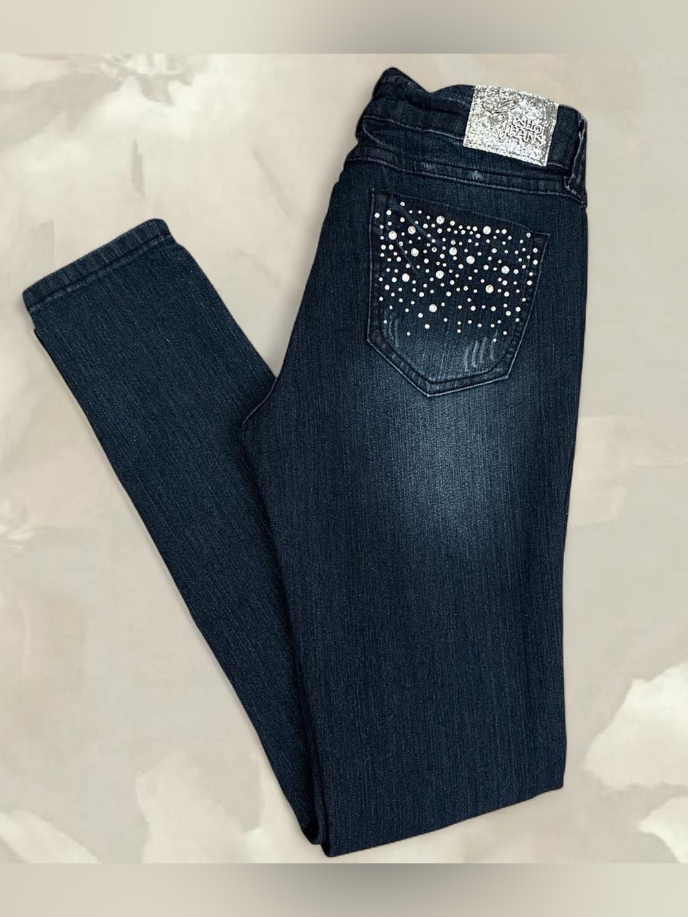 Women’s Dark Wash Jeans with Rhinestone Back Pocket